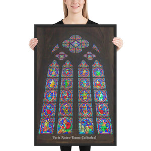 Enhanced Matte Paper Framed Poster (in) - Paris Notre-Dame Cathedral  - Christianity IMAGES OF GOD