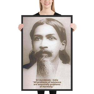 Enhanced Matte Paper Framed Poster (in) - Sri Aurobindo - India IMAGES OF GOD