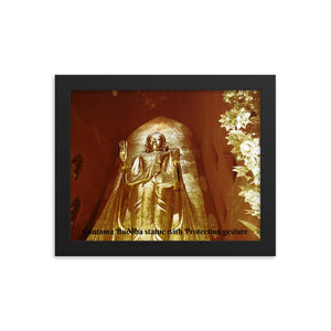 Framed poster - A Gautama Buddha statue with Abhaya Mudra (protection) gesture - Bagan, Myanmar (Burma) IMAGES OF GOD
