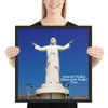 Framed poster - Cristo del Pacífico (Christ of the Pacific) -  Peru - South America - Jesus Christ Monument - Catholicism IMAGES OF GOD
