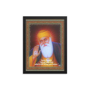 Framed poster - Guru Nanak - founder of Sikhism and the first of the ten Sikh Gurus - Sikhism IMAGES OF GOD