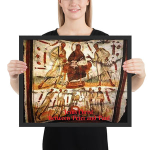 Framed poster - Jesus Christ Between Peter and Paul - Early Christ images - Catholicism IMAGES OF GOD