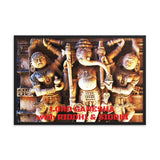 Framed poster - LORD GANESHA with RIDDHI & SIDDHI - Hinduism IMAGES OF GOD