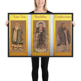 Framed poster - Lao Tzu, Buddha and Confucius - The stream of Wisdom thru the ages - Taoism, Buddhism, Confucianism IMAGES OF GOD