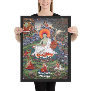 Framed poster - MahaSiddha Yogi - Jetsun Milarepa - Tibetan Buddhism - Tibet IMAGES OF GOD
