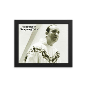 Framed poster - Pope Francis as a young Priest - Catholic Church IMAGES OF GOD