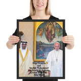 Framed poster - Pope Francis visit to UAE  - Catholic Church IMAGES OF GOD