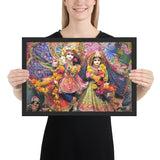 Framed poster - Radha-Krishna - Bliss of Divine Love - Bhakti - Hinduism (horizontal) IMAGES OF GOD
