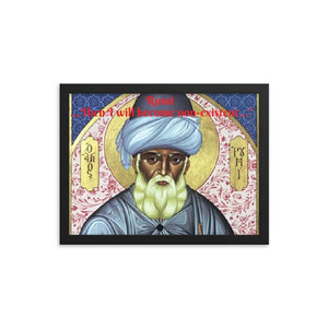Framed poster - Rumi - (Jalāl ad-Dīn Muhammad Rūmī) - Persian Poet, Mystic and Sufi IMAGES OF GOD