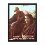 Framed poster - Taungpulu Sayadaw and Dr Rina Sircar - Theravada Buddhism - Burma IMAGES OF GOD
