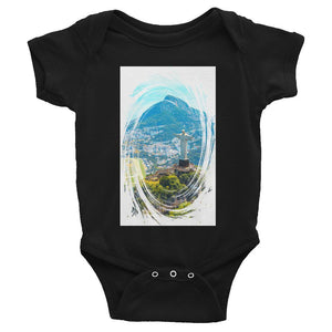 Infant Bodysuit -  Aerial view of Rio de Janeiro with Christ Redeemer Brazil and the  Virgin Mary of Guadalupe for a lot of blessings to your Baby! IMAGES OF GOD
