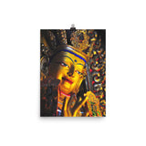 Photo paper poster - Buddha with gold in Gandan Monastery of Gelug Sect, Tibetan Buddhism, Lhasa. Bodhisattva of Compassion in gesture of  Blessings IMAGES OF GOD