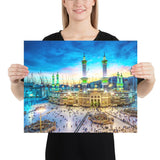 Poster -  The Sacred Mosque - (Great Mosque of Mecca) - During Sunset - Arabic - Mecca - Islam IMAGES OF GOD