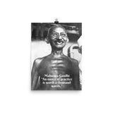 Poster - Mahatma Gandhi - An ounce of practice is worth a thousand words - India - Hinduism IMAGES OF GOD