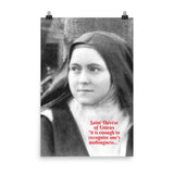 Poster - Saint Thérèse of Lisieux - Known for her book - Story of a Soul - Catholic IMAGES OF GOD