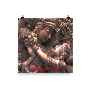 Poster - Statue of Lord Krishna, Krishna temple, Hampi, Karnataka state, India IMAGES OF GOD