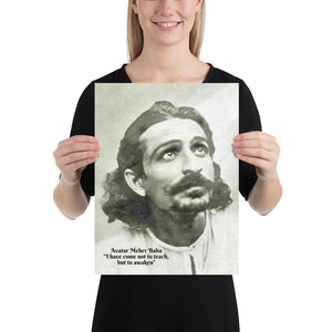 Poster Meher Baba - "I have come not to teach, but to awaken"  - Hinduism -  India IMAGES OF GOD