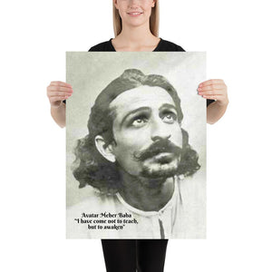 Poster Meher Baba - "I have come not to teach, but to awaken"  - Hinduism -  India IMAGES OF GOD