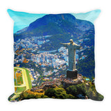 Premium Pillow - Awesome view of Rio de Janeiro with Christ Redeemer - Brazil - Christianity IMAGES OF GOD