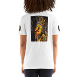 Short-Sleeve Unisex T-Shirt - Clay sculptured image of Buddha with gold in Gandan Monastery of Gelug Sect, Tibetan Buddhism, Lhasa IMAGES OF GOD