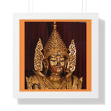 Theravada Buddhism - Framed Horizontal Poster - Buddha in Pagoda (top section) - TKAM Monastery - near Boulder Creek CA - Print in USA Printify