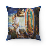 👉 DE GRAN CALIDAD 👍  Almohada cuadrada de poliéster hilado - Spun Polyester Square Pillow - Nuestra Señora de Guadalupe - Mexico - Catholicism