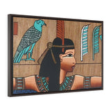 Horizontal Framed Premium Gallery Wrap Canvas -  Ancient papyrus with Goddess Isis - Egypt - Ancient religions