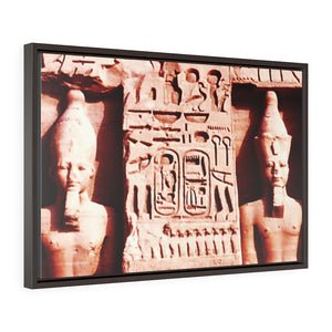 Horizontal Framed Premium Gallery Wrap Canvas - Nefertari Temple closeup in Abu Simbel - Egypt - Ancient religions
