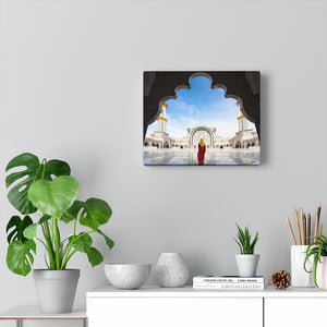 Printed in USA - Canvas Gallery Wraps - Malaysia Mosque with Muslim praying in Malaysia - Islam