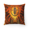 Faux Suede Square Pillow - Resurrection of Jesus -  Mosaic in Budapest, Hungary - Europe - Christian