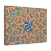 Printed in USA - Canvas Gallery Wraps - Brickwork mixed with blue tiles inside an old mosque in Yazd, Iran - Islam