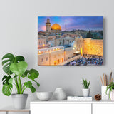 Printed in USA - Canvas Gallery Wraps - Al Aqsa Mosque in old city and the Western Wall  - Jerusalem