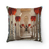 Faux Suede Square Pillow -  Inside wonders of Shikh Zayed Grand mosque in Abu Dhabi - UAE