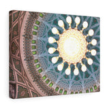 Printed in USA - Canvas Gallery Wraps - Muscat, Oman Interior dome details of Grand Mosque - Islam