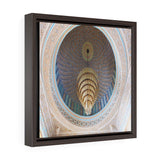 Square Framed Premium Canvas - Luster inside of the Grand Mosque in Kuwait - Islam