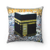 Faux Suede Square Pillow - Holly Kaaba in Mecca, Saudi Arabia - Islam