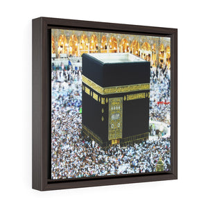 Square Framed Premium Canvas - Holly Kaaba in Mecca, Saudi Arabia - Islam