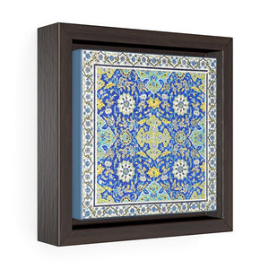 Printed in USA - Square Framed Premium Gallery Wrap Canvas - Tiled background, oriental ornaments from Isfahan Mosque, Iran