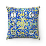 Faux Suede Square Pillow - Tiled background, oriental ornaments from Isfahan Mosque, Iran