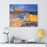 Printed in USA - Canvas Gallery Wraps - Al Aqsa Mosque in old city and the Western Wall  - Jerusalem