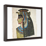 Horizontal Framed Premium Gallery Wrap Canvas -  Queen Cleopatra on Egyptian Papyrus - Egypt - Ancient religions