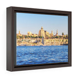Horizontal Framed Premium Gallery Wrap Canvas - The Great Nile River and Luxor Temple - Thebes - Egypt - Ancient religions