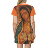 All Over Print T-Shirt Dress (AOP)  Impresos Toda la Ropa - Nuestra Señora de Guadalupe, también conocida como la Virgen de Guadalupe - Mexico - Catholicism