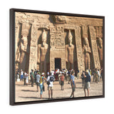 Horizontal Framed Premium Gallery Wrap Canvas -  Nefertari Temple in Abu Simbel,  Egypt - Ancient religions