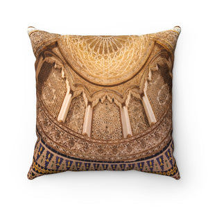 Faux Suede Square Pillow - Cupola of the Grand Mosque in Kuwait City, Middle East - Islam