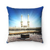 Faux Suede Square Pillow - Glorious Mosque - Kaaba Mecca - UAE - ISLAM