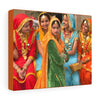 Printed in USA - Canvas Gallery Wraps - Colorfully Dressed Indian ladies Annual Surajkund Festival near Delh - international crafts fair - India - Hinduism