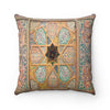 Faux Suede Square Pillow - Wooden ceiling, oriental ornaments from Khiva, Uzbekistan