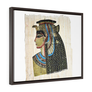 Horizontal Framed Premium Gallery Wrap Canvas -  Queen Cleopatra on Egyptian Papyrus - Egypt - Ancient religions