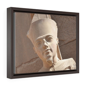 Horizontal Framed Premium Gallery Wrap Canvas -  King Tut - known as the Great God Amun in the Temple of Karnak in Luxor. Aswan, Egypt - Ancient religions